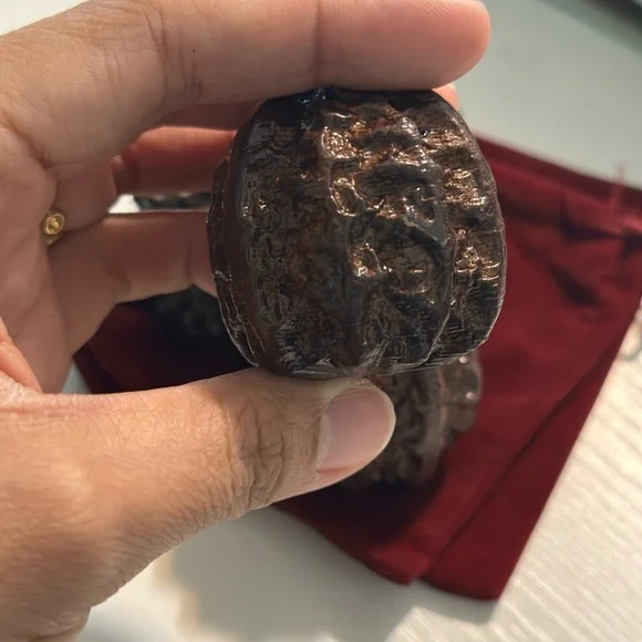 Wooden Carved Decor Set Rustic Sculpture Balls Home Decor - Picture 4 of 5